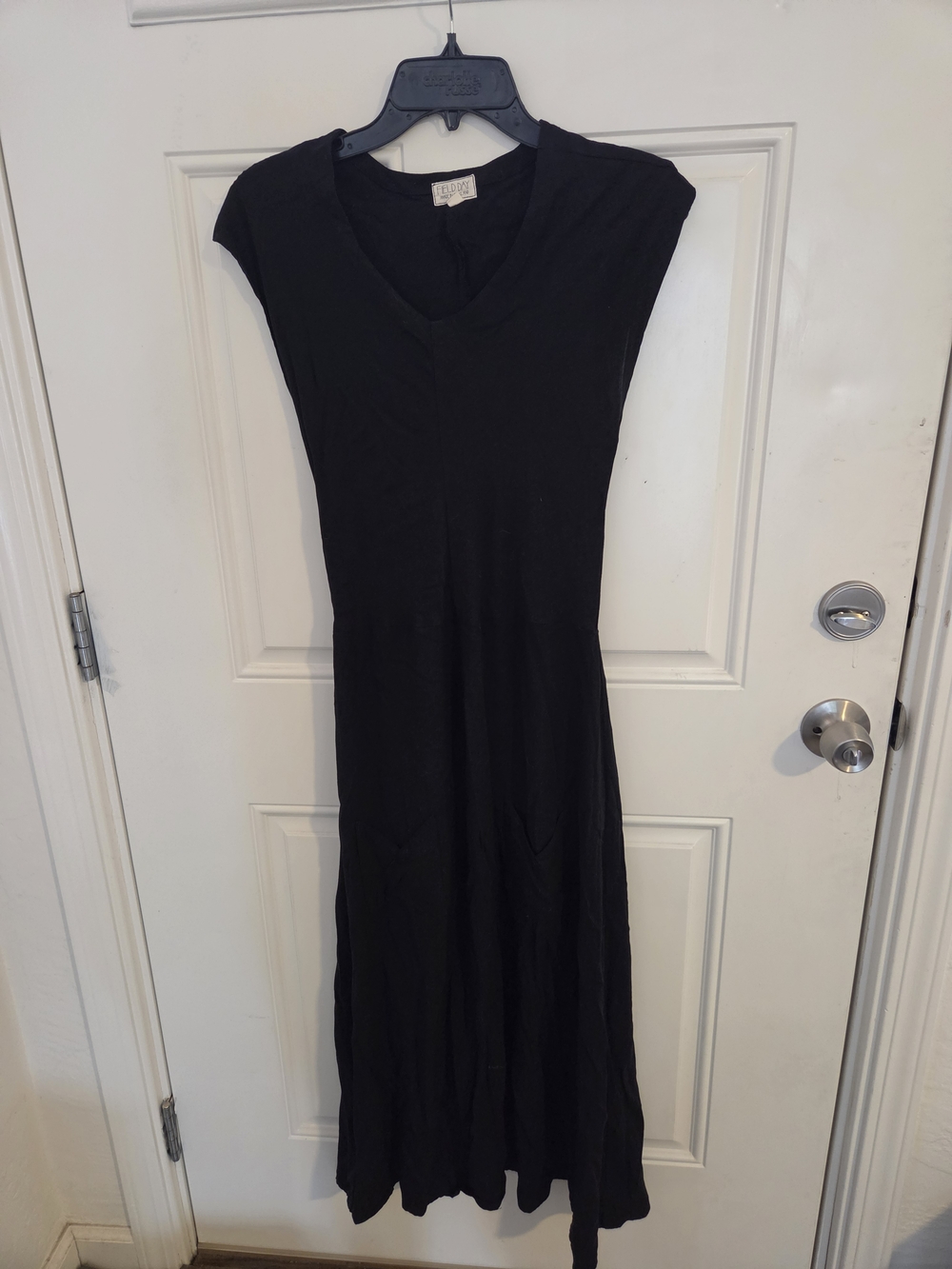 Black Cap-Sleeve V-Neck Dress by SOFT JOIE